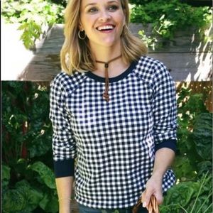 NWOT Draper James Natalie Sweatshirt navy/white